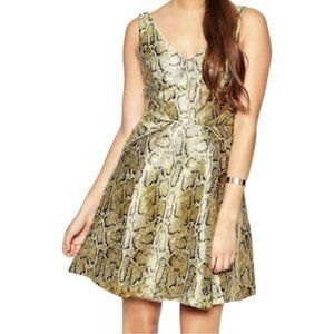 COPY - Adelyn Rae Dress Gold Snakeskin Print